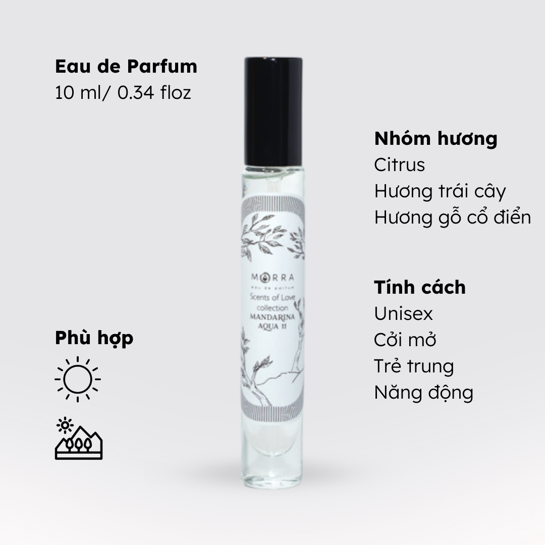 Nước hoa nữ Morra No.11 (Mandarina Aqua 11) nguyên liệu nhập Pháp, hương thơm trẻ trung, năng động, lưu hương lâu - dạng xịt