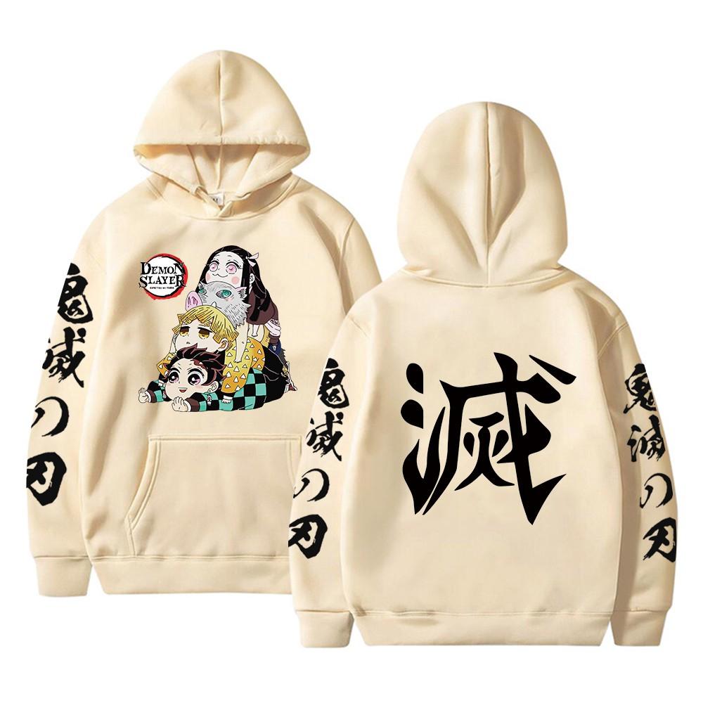 Áo Hoodie Demon Slayer Anime Áo Hoodie form rộng dài tay