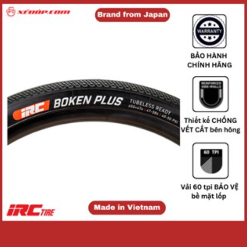  LỐP XE ĐẠP GRAVEL IRC Nhật Bản BOKEN PLUS 