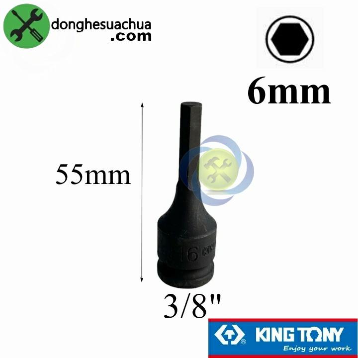 Tuýp lục giác 6mm Kingtony 305506M loại 3/8 loại đen thép CR-MO