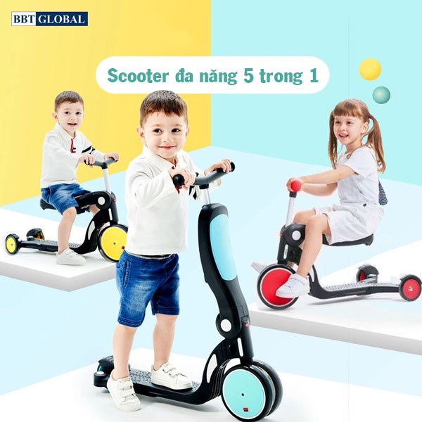 Xe trượt scooter  BBT GLOBAL đa năng 5 trong 1 cho bé SK1310