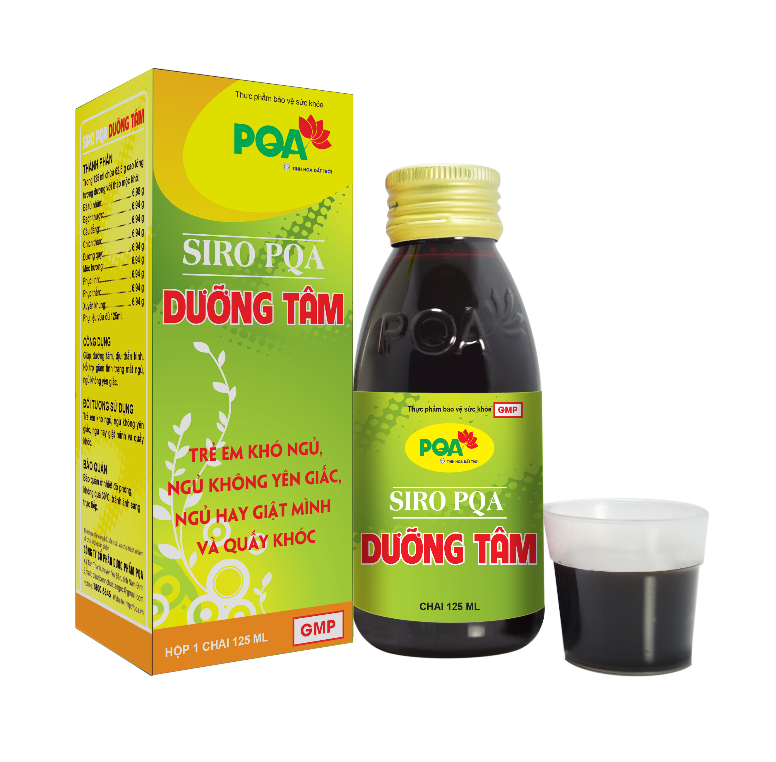 Dưỡng Tâm PQA Giúp Xoa Dịu Thần Kinh Hỗ Trợ Giảm Tình Trạng Mất Ngủ Dùng Cho Trẻ Em Khó Ngủ, Không Yên Giấc Hộp 125ml