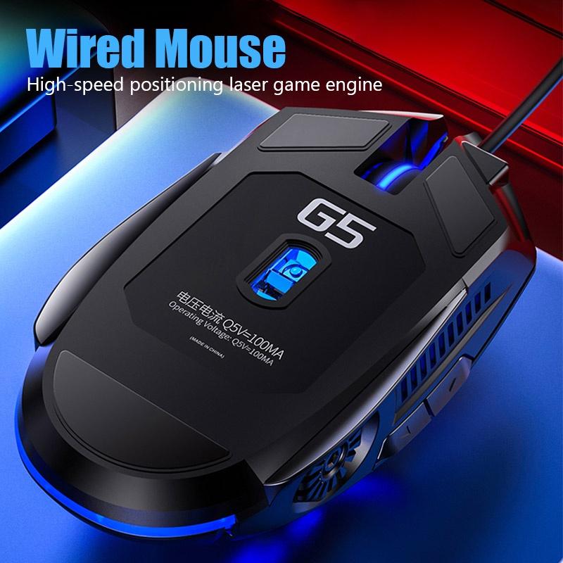 Chuột Quang Chơi Game Có Dây G5 Không Gây Tiếng Ồn Dùng Cho PC Laptop