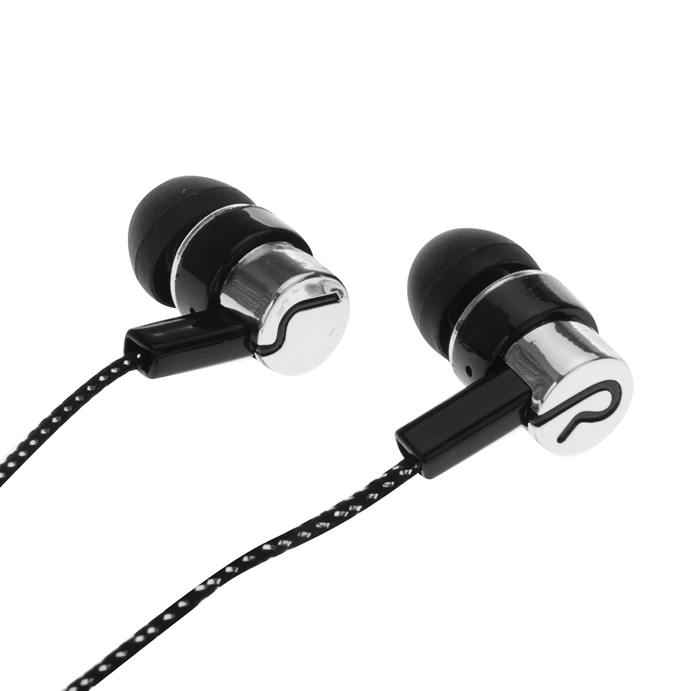 Tai Nghe Nhét Tai Đường Dây Vải Sợi Phản Xạ 1,1m Cách Ly Tiếng Ồn Âm Thanh Nổi Giắc Cắm 3,5 Mm