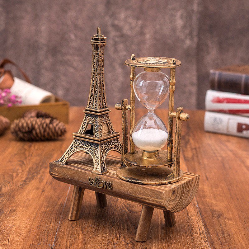Đồng hồ cát kèm tháp Eiffel trang trí nhà cửa, quà tặng động đáo ý nghĩa