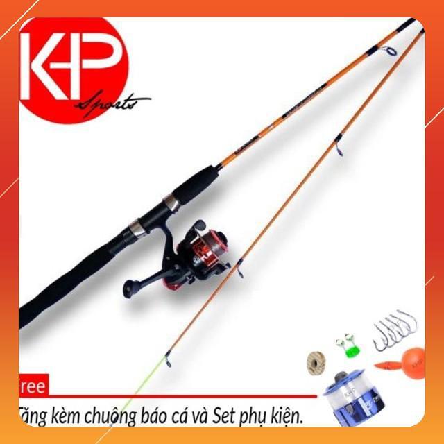 Bộ Cần Câu Lure Màu Cam 1M5 Dành Cho Người Mới Tập Câu Tặng Kèm Chuông KHP docaucagiangnam