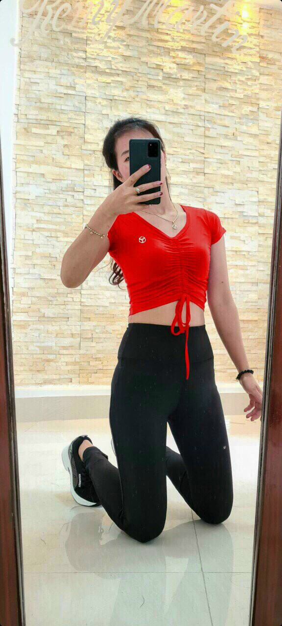 Áo Croptop Rút Dây Thể Thao Tập Gym Yoga