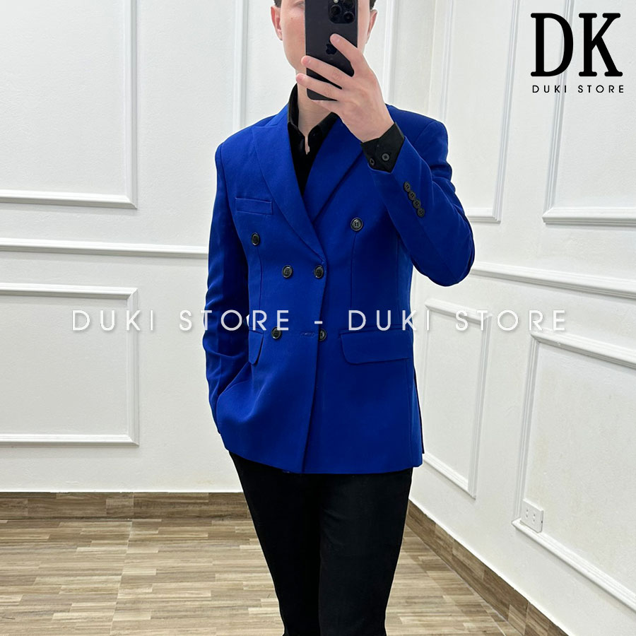 Áo vest nam, áo blazer nam 6 nút Hàn Quốc màu xanh coban sang EDK0011 - DUKI STORE