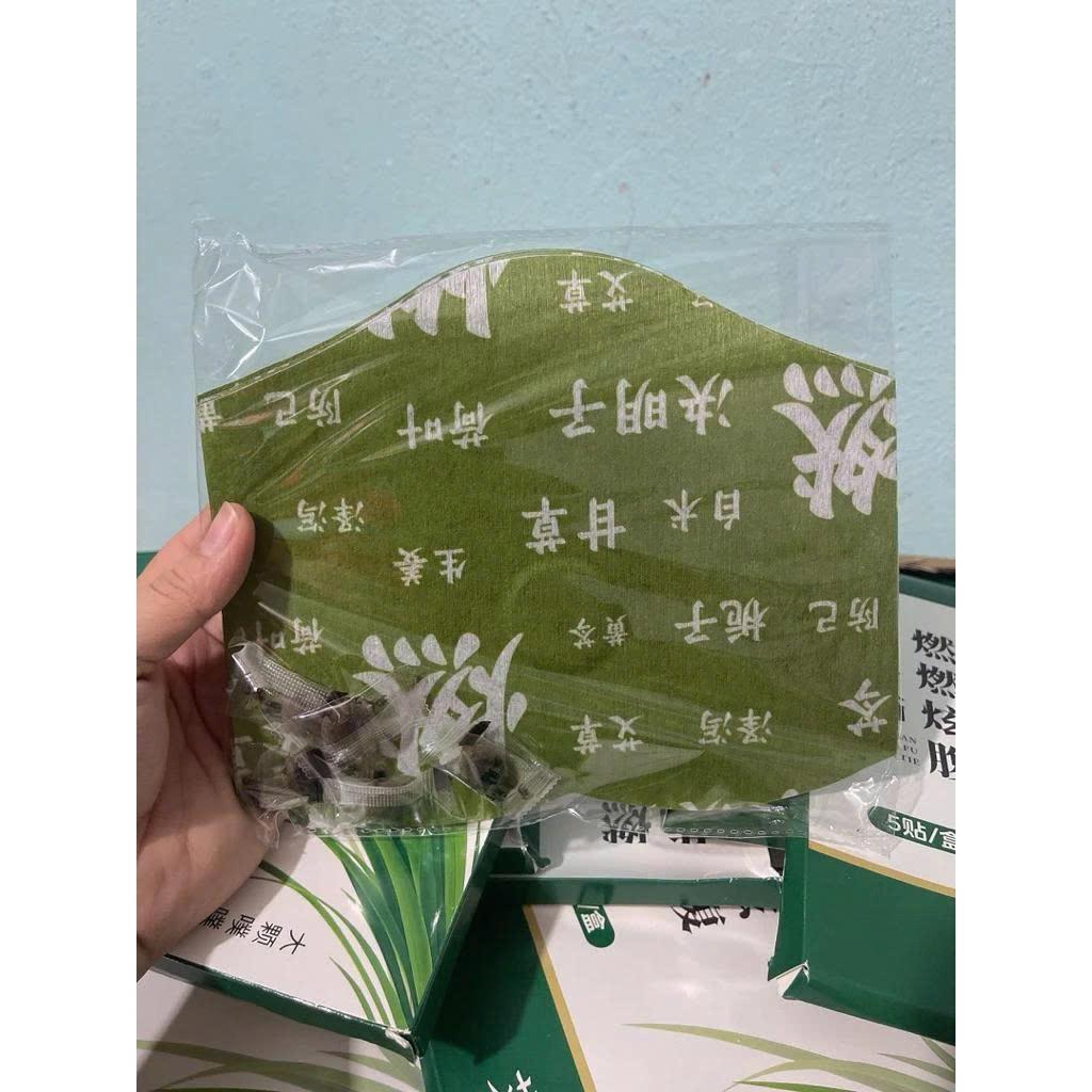 Miếng Dán Ngải Cứu Giảm Mỡ Bụng Hộp 5 Miếng Size 52cm ,Giúp Giữ Ấm ,Thải Độc, Thảo Dược Thiên Nhiên