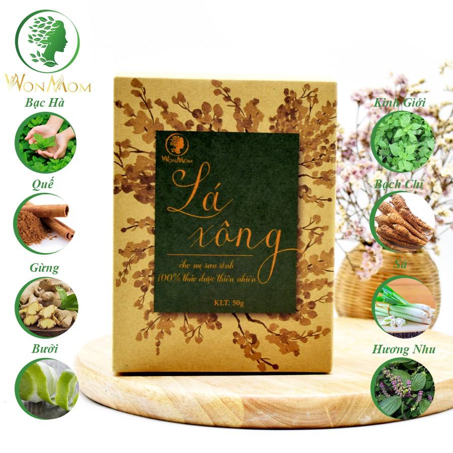 Lá xông thải độc, giải cảm, sáng da Wonmom - 70 Gr