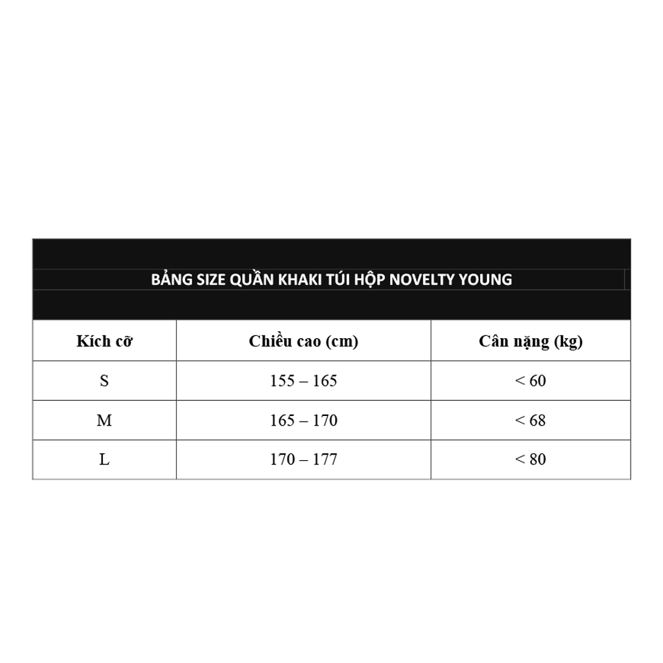 Quần khaki dù túi hộp Novelty Young
