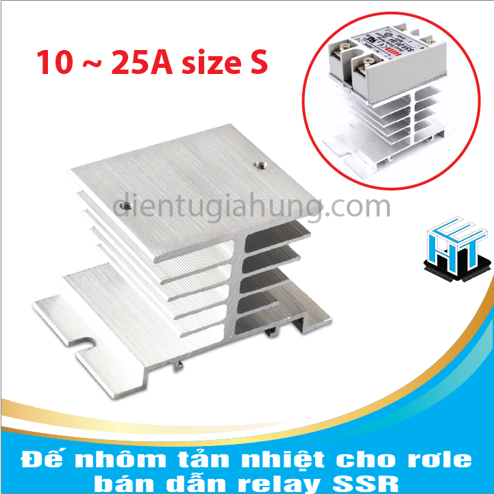 Đế nhôm tản nhiệt cho rơle bán dẫn relay SSR size S,L