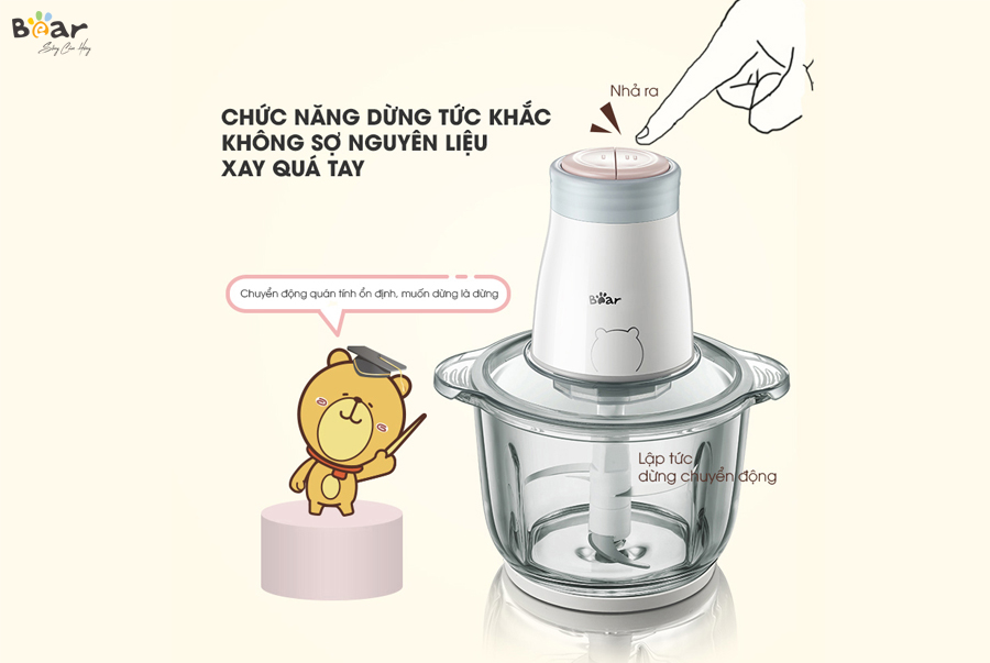 Máy Xay Thịt BEAR Đa Năng 2L QSJ-B02Q1 (FC-B20V1) - Hàng Chính Hãng