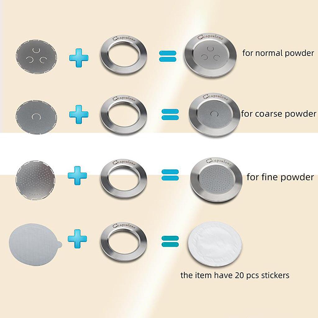 Stainless Steel Coffee Capsule Coffee Pod w/ Lid Refillable & Reusable