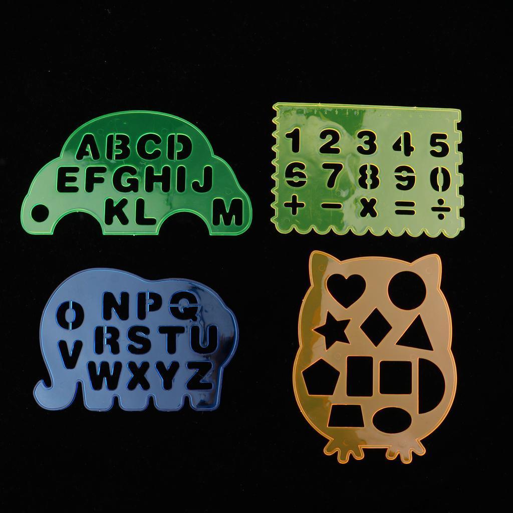 Painting Template and Seal Toy Painting Tool Kit for Kids Early DIY Learning Include Numbers, Geometric Patterns and Alphabet