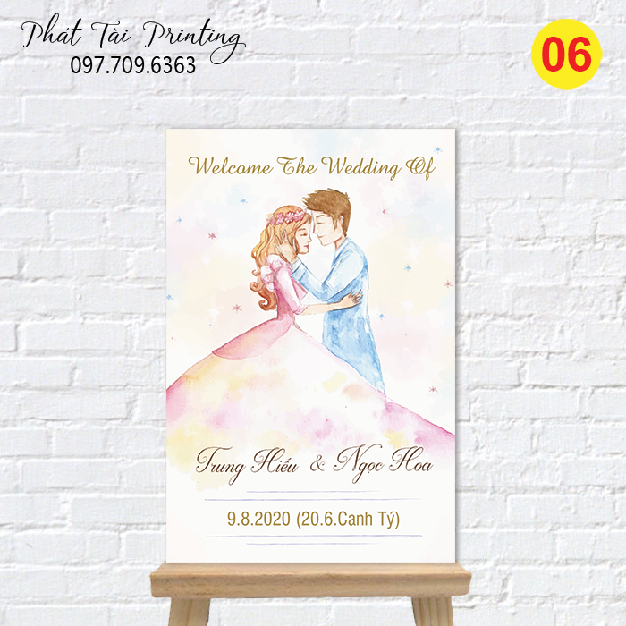 Bảng Welcome trang trí đám cưới MS 06