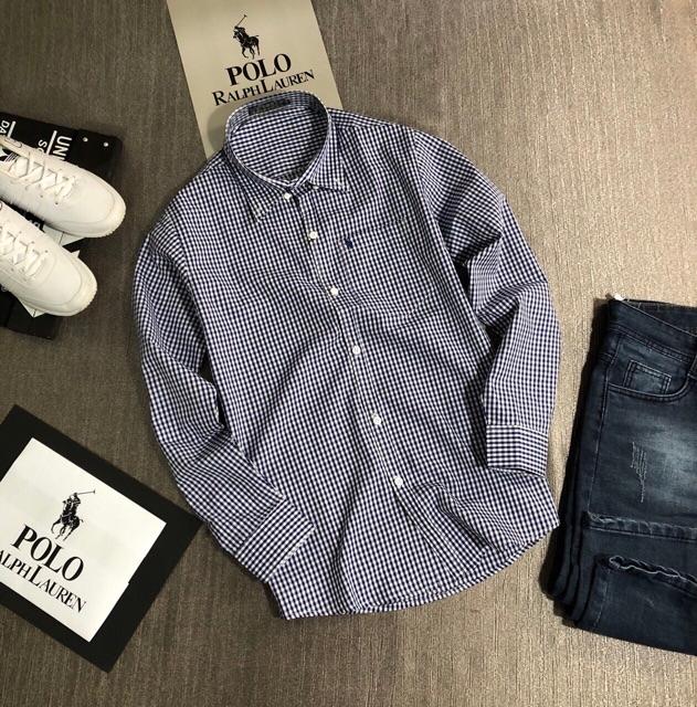 Áo sơ mi nam dài tay xuất khẩu cao cấp họa tiết caro nhỏ
