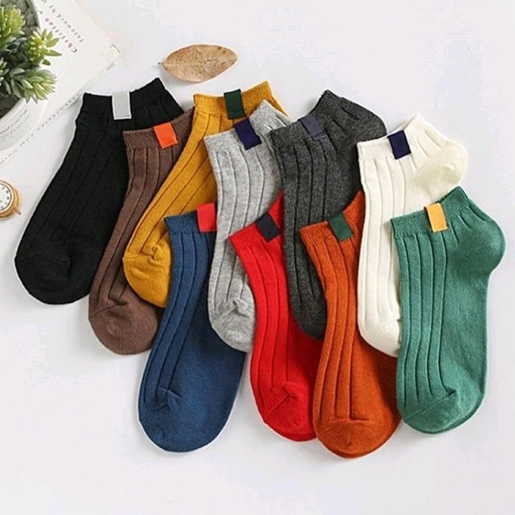 Combo 10 Đôi Tất Gân Cổ Thấp Hàn Quốc