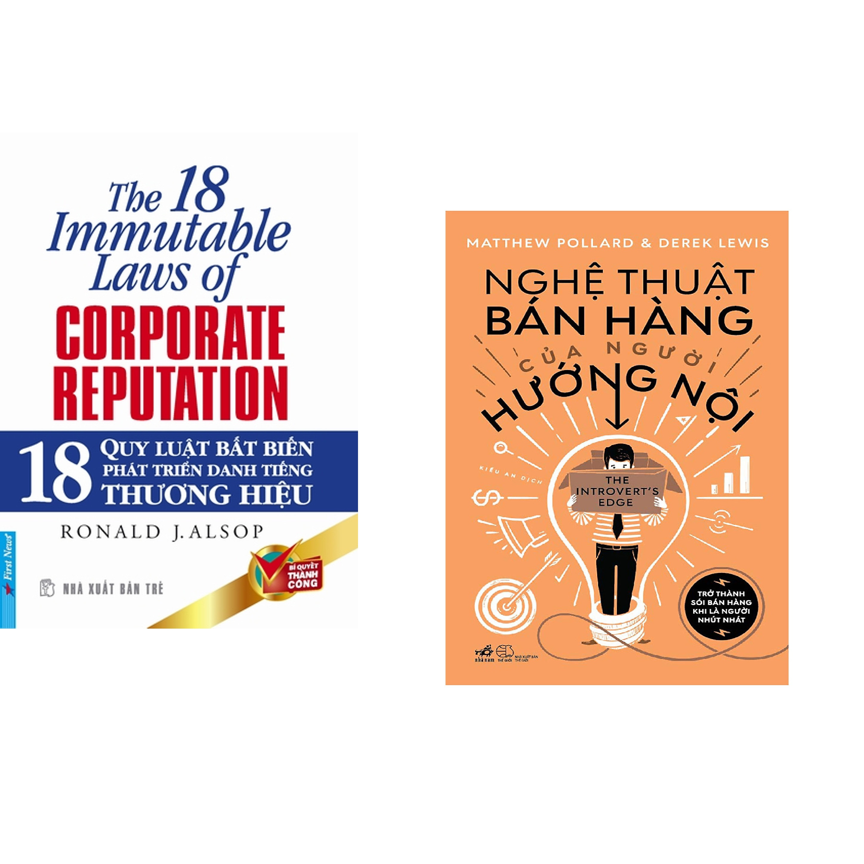 Combo 2 cuốn sách: 18 Quy Luật Bất Biến Phát Triển Danh Tiếng Thương Hiệu + Nghệ thuật bán hàng của người hướng nội