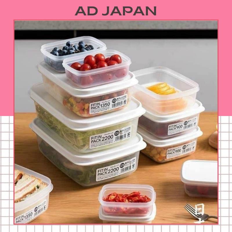 Hộp đựng thực phẩm bằng nhựa nắp dẻo Fitin Pack màu trắng 300ml, 600ml, 900ml, 1350ml, 2200ml hàng nội địa Nhật AD19