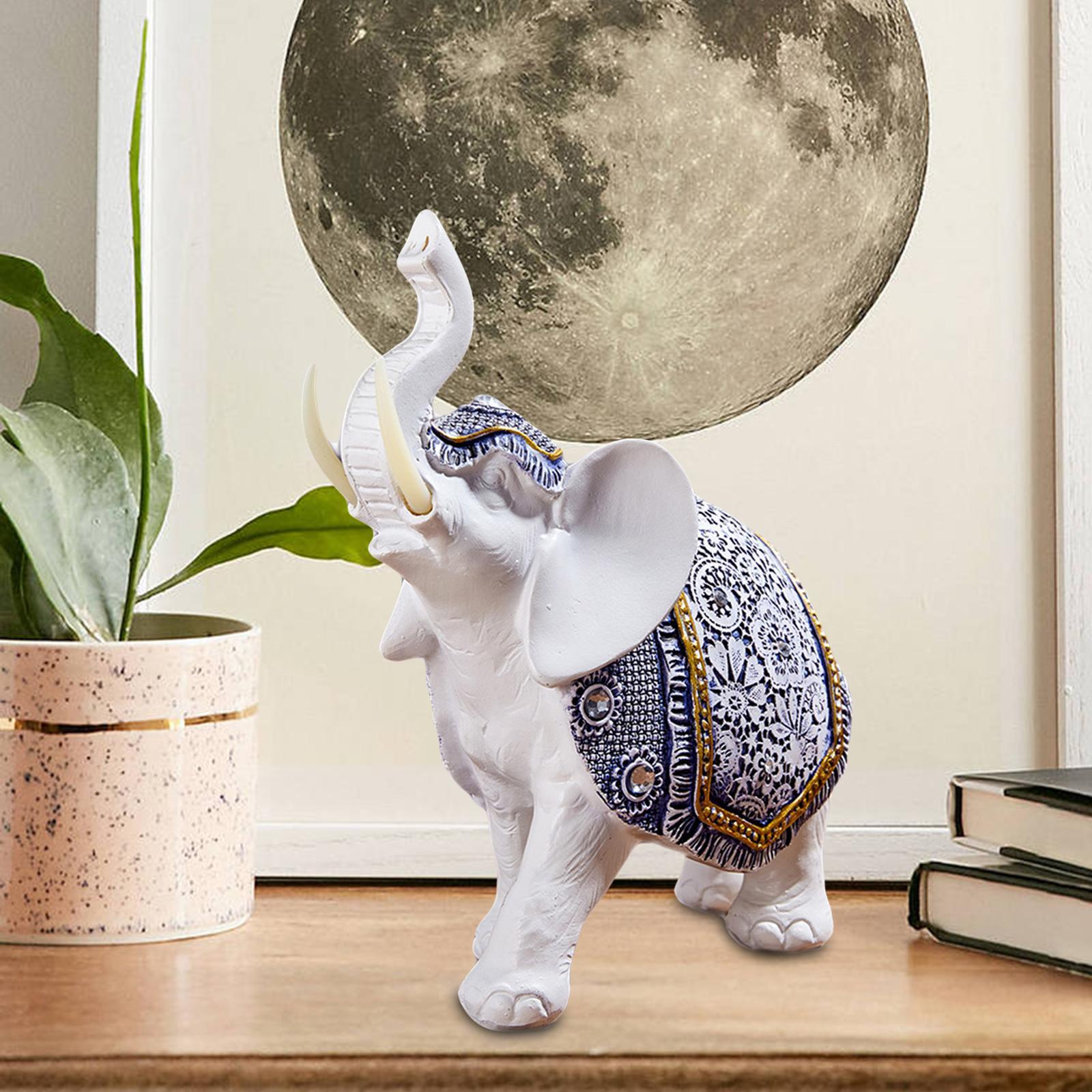Elephant Statue Resin Elephant Figurine for Living Room Decoration Gift
