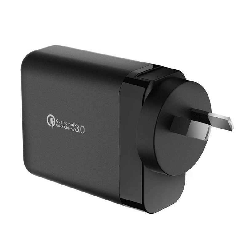 Sạc JCPAL 3 cổng Travel Multiport với Quick Charge 3.0 - Black - Hàng chính hãng