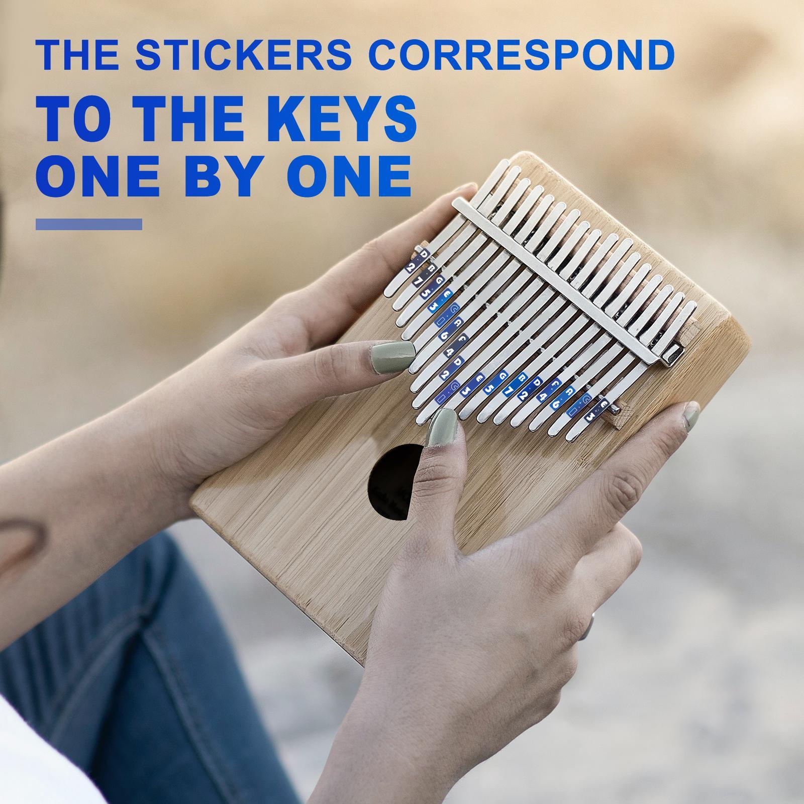 2xKalimba Steel Key Note Sticker for Beginner Learner Musical Set