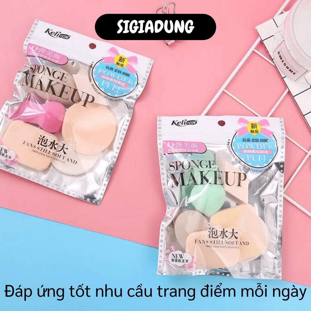 Mút Trang Điểm - Combo 6 Mút Tán Kem Nền, Makeup Mềm Mại Nhiều Loại Khác Nhau 5010