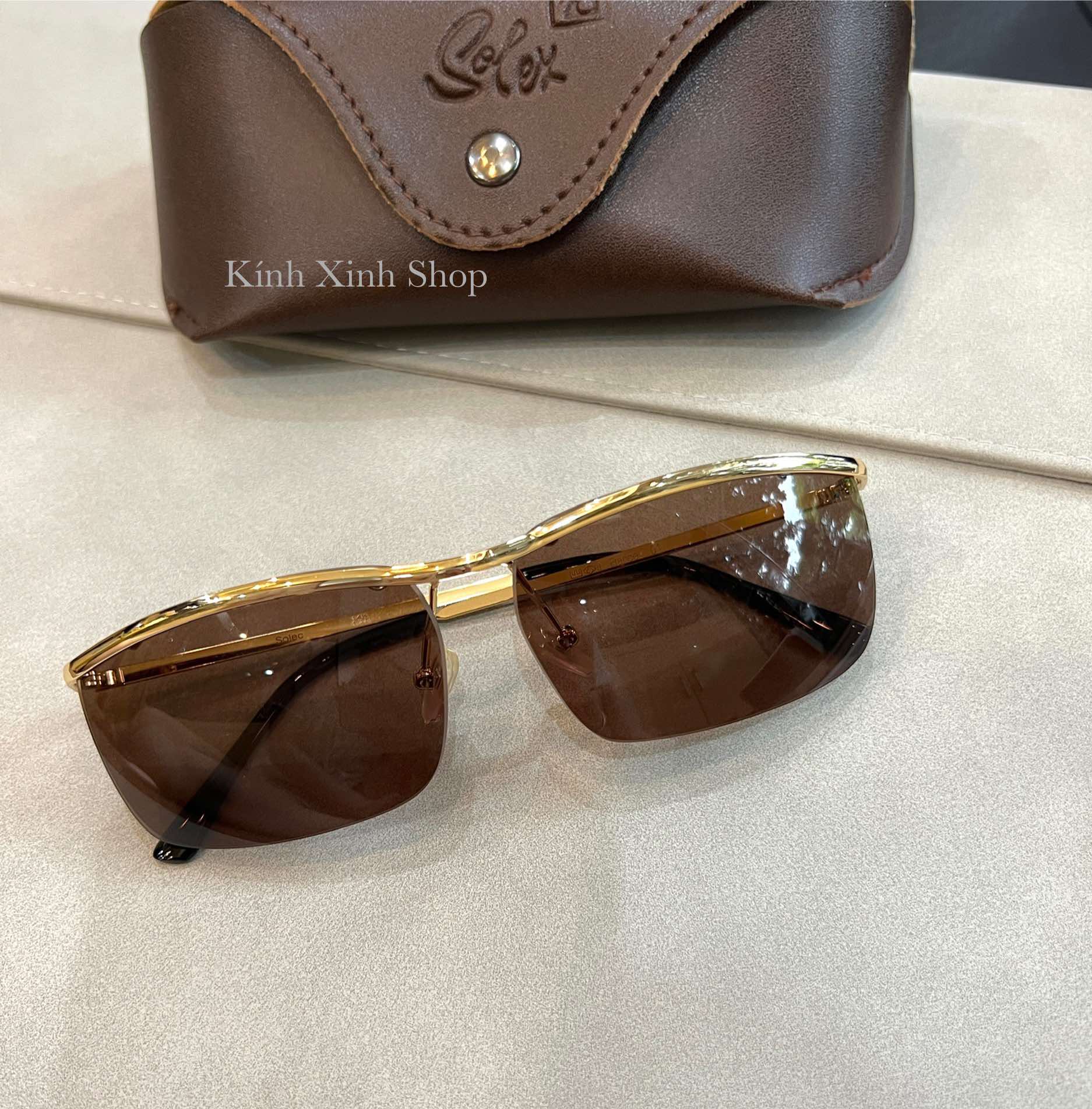 Kính râm nam chống nắng Solex Amor dáng ôm càng nhỏ gọng mạ vàng 14K 1/25
