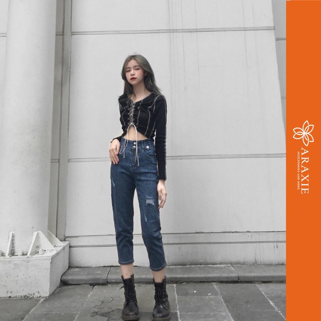 Quần jeans baggy Vải Cao Cấp, Co Giãn Tốt, Nâng Mông Jean Araxie JABG12