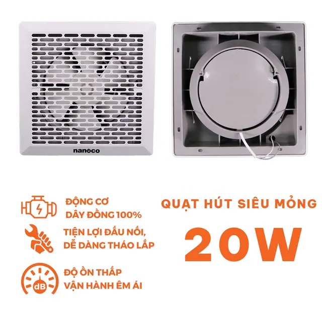 Quạt hút siêu mỏng Nanoco NMV2023 - hàng chính hãng