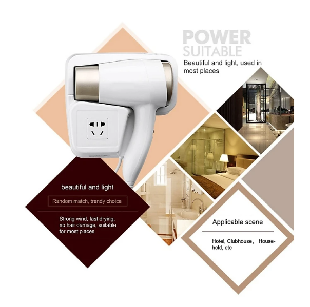 Cao cấp -Máy Sấy Tóc Treo Tường EMDQ Công Nghệ Đức 1300w