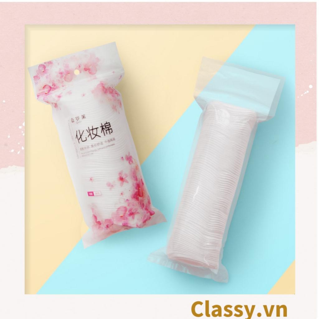 Bông Tẩy Trang Cotton Pads Classy chất liệu Cotton bỏ túi du lịch tiện lợi 50 miếng, 80 miếng và 120 miếng PK1684