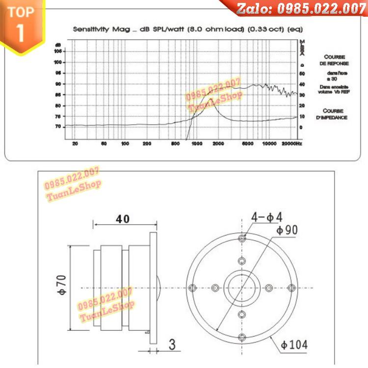 LOA TREBLE CÔNG NGHỆ CAO KA S U N 10CM CAO CẤP- BỘ 2 CHIẾC
