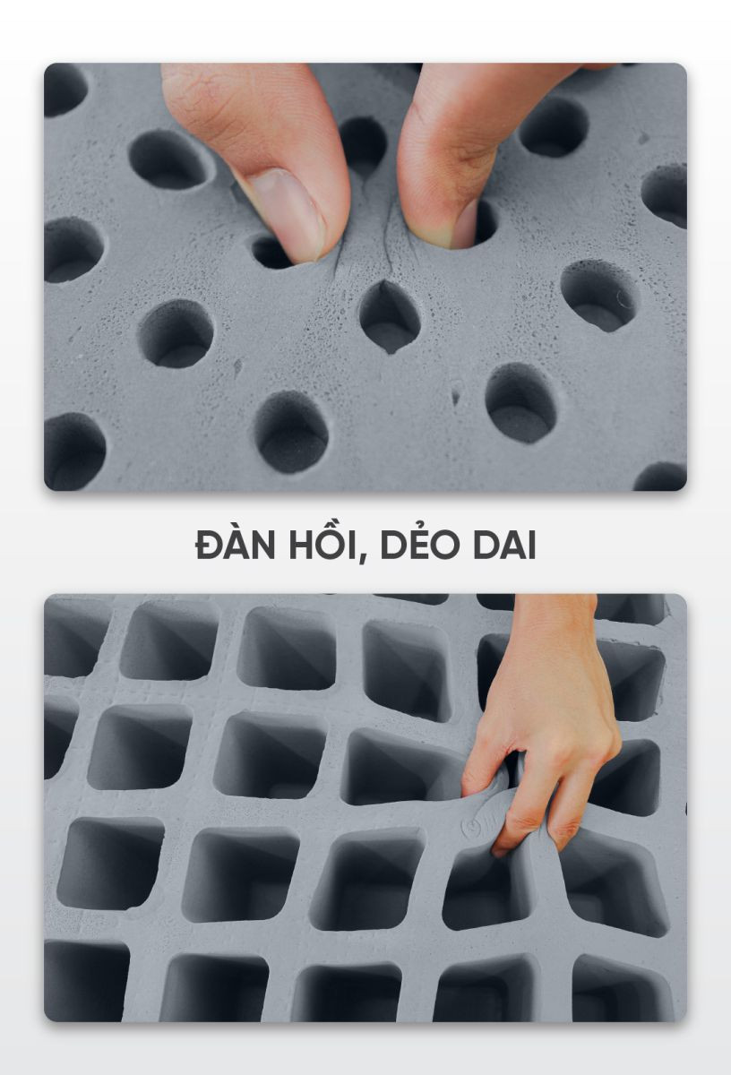 Nệm cao su thiên nhiên than hoạt tính Tatana Cool Grey