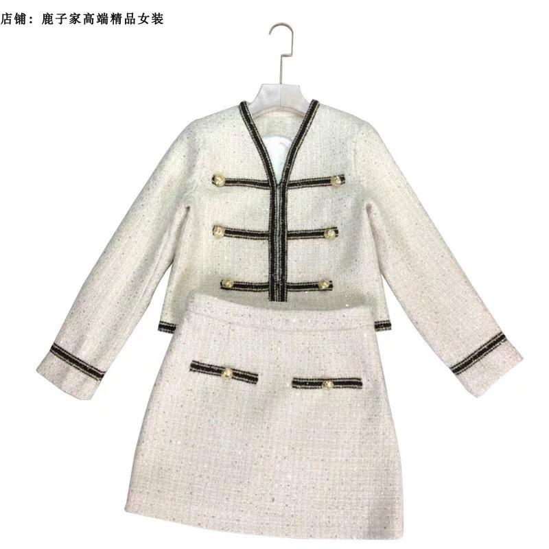 Set dạ tweed phối sọc