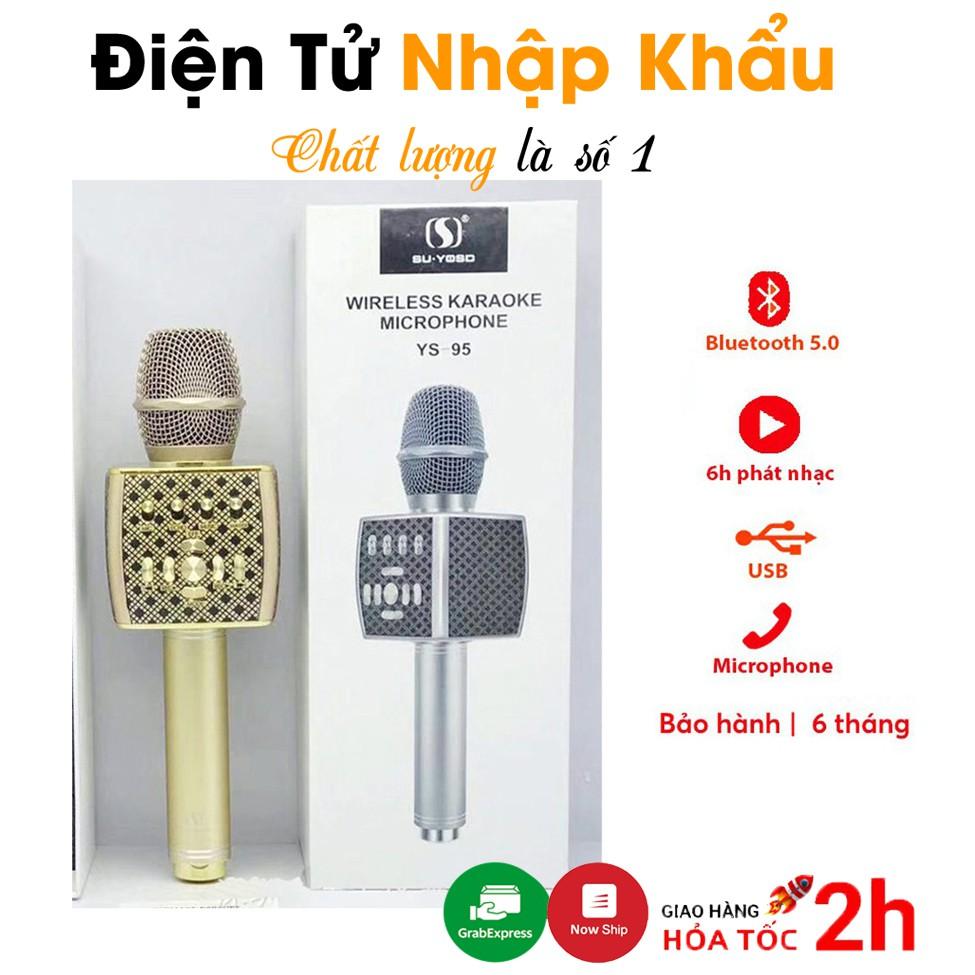 Micro Karaoke Bluetooth Hát KaraokeYS-95 Cao Cấp, Tích Hợp Loa Bass Cực Hay, Chỉnh Giọng Chuẩn