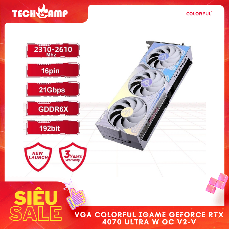 Card màn hình Colorful iGame GeForce RTX 4070 Ultra W OC V2-V - Hàng chính hãng