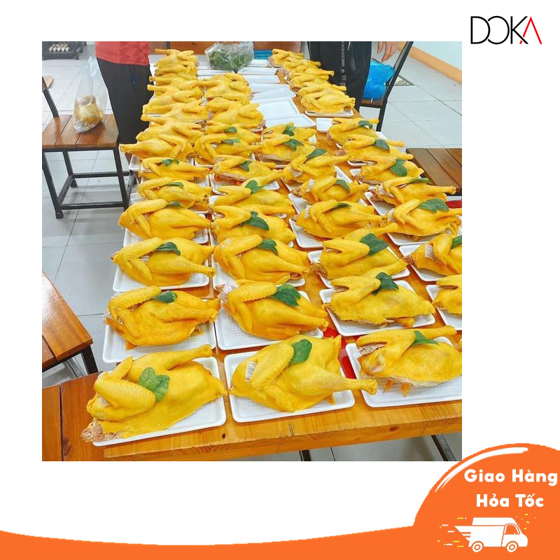 Gà ủ muối hoa tiêu Doka Food da giòn, thịt dai ngon vị đậm đà từng xới thịt