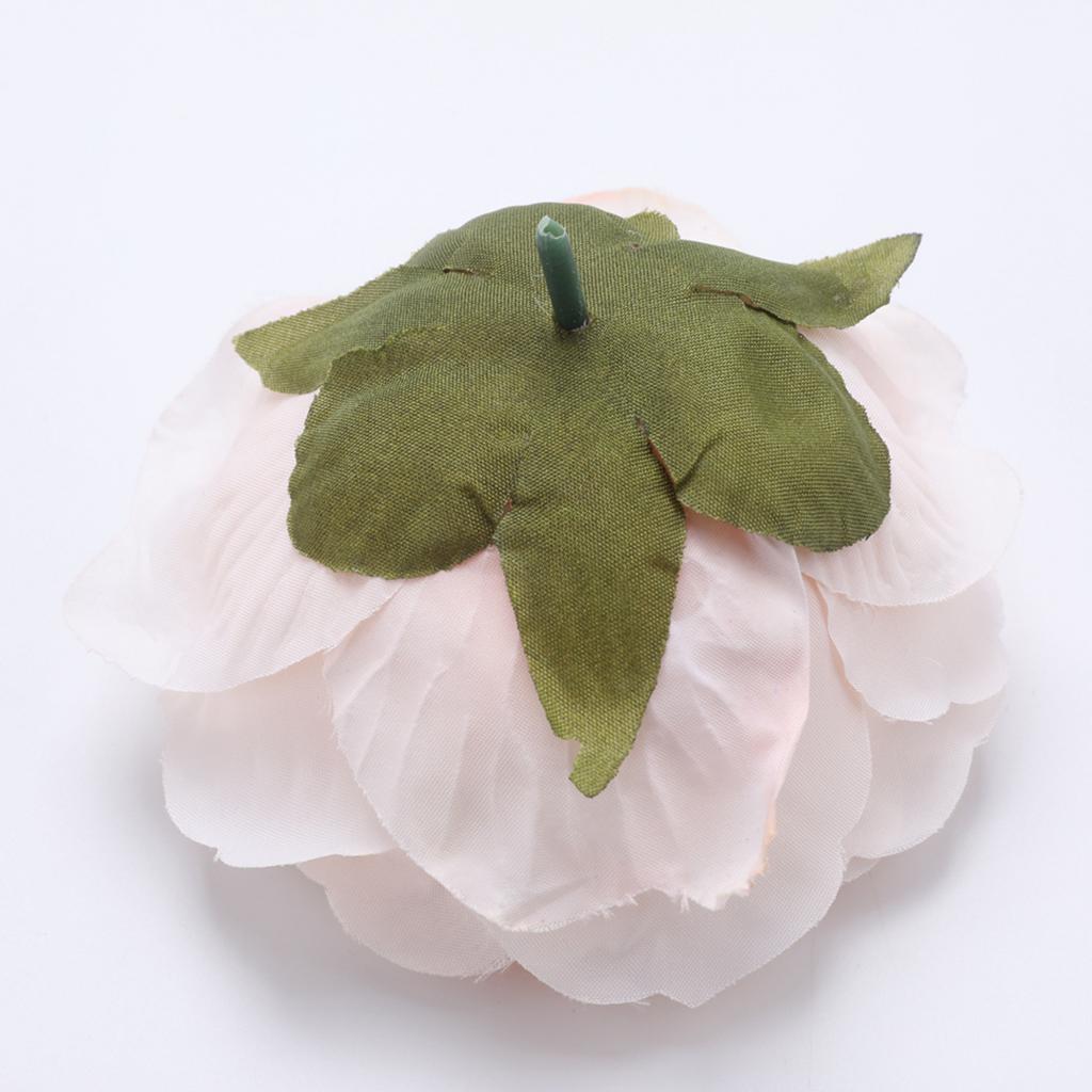 10Pcs Artificial Peony Silk Flower Head Home Wedding Decor Champagne