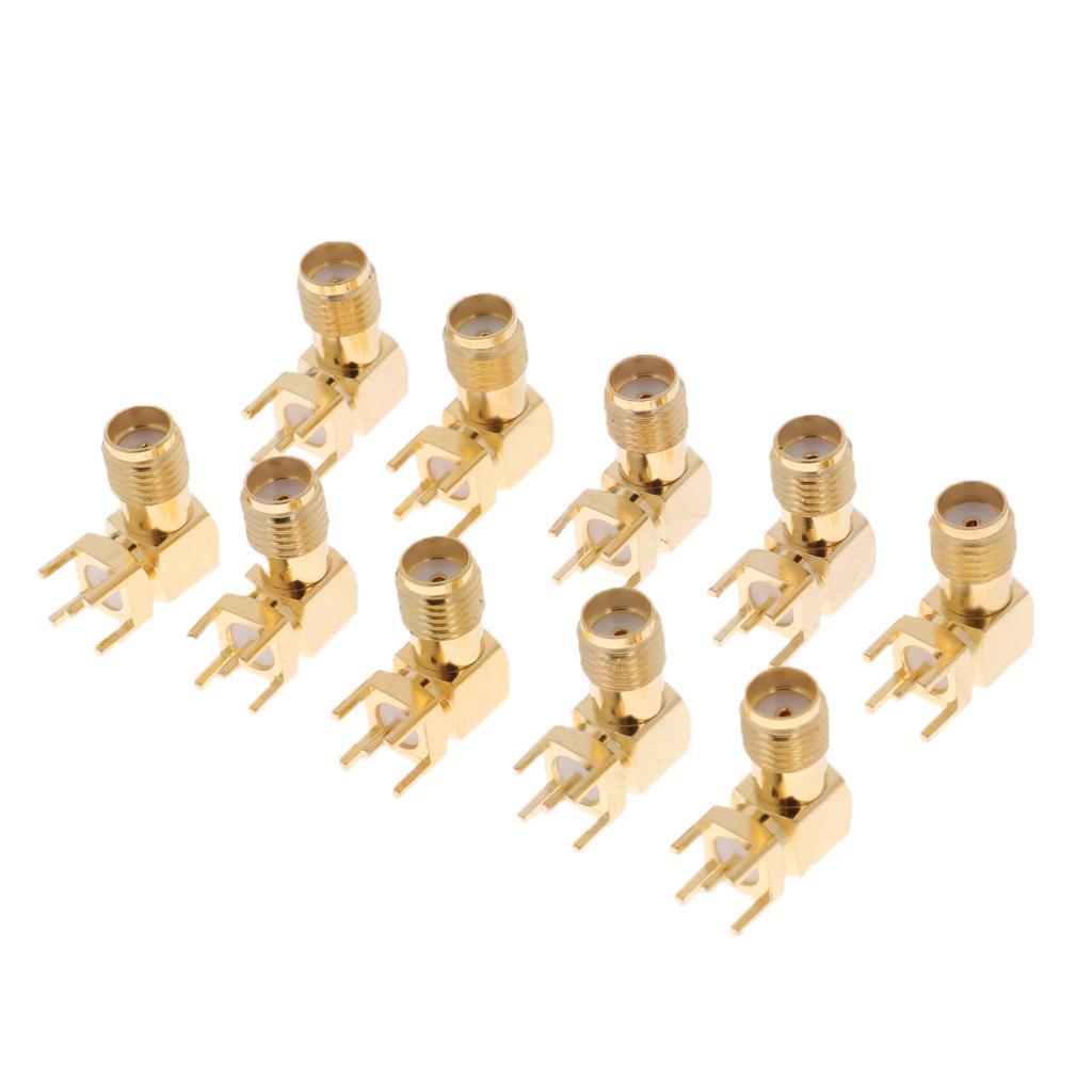 10x RF Female Jack Right Angle 90 Degree Metal Coaxial Adapter Connector