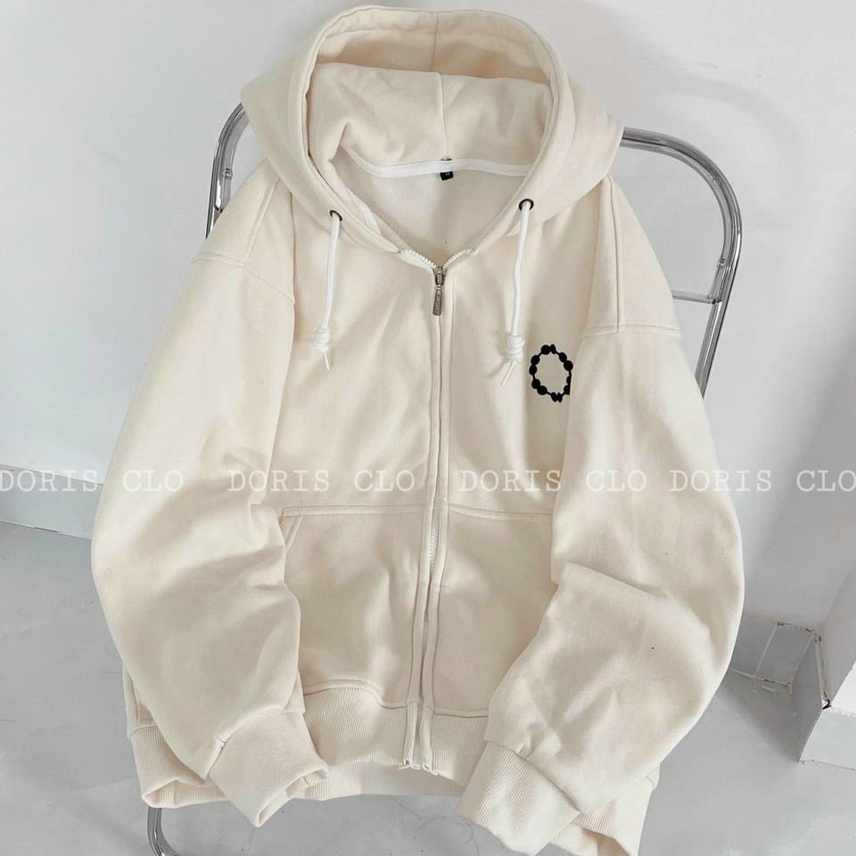 [VÁo khoác Nỉ Nam Nữ Có Nón Mũ Logo Chữ - Hoodie Khóa Kéo Zip Form Rộng Unisex Hàn Quốc Đẹp - Chống Nắng Thu Đông - M