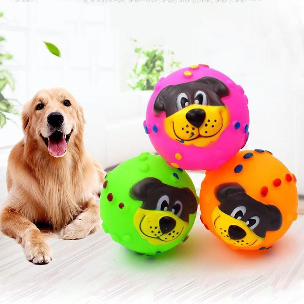 ĐỒ CHƠI BÓNG CAO SU BẰNG NHỰA HÌNH MẶT CHÓ