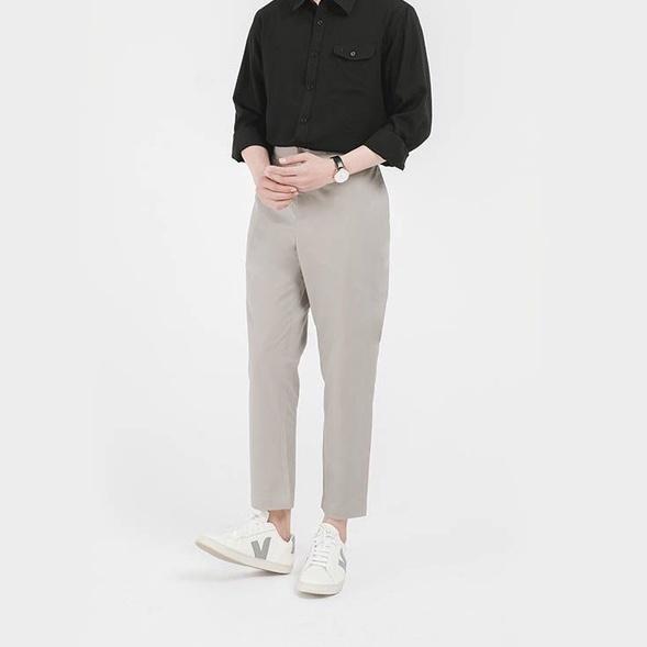 Quần âu nam SSSTUTTER vải khaki đứng form kèm chun lưng sau điều chỉnh BEHIND PANTS