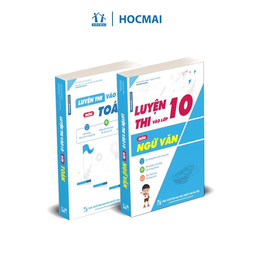 Combo sách luyện thi vào lớp 10 - Luyện thi vào lớp 10 môn Ngữ Văn, Luyện thi vào lớp 10 môn Toán