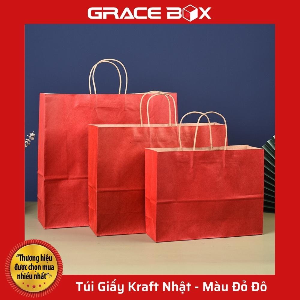 Túi Giấy Kraft Nhật Cao Cấp - Màu Đỏ Đô