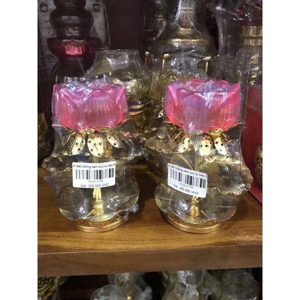 Chân đèn hoa sen lưu ly cao 5' cặp