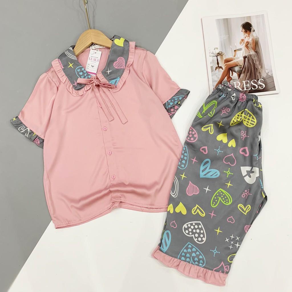 BÁN LỖ XIN ĐÁNH GIÁ 5 SAO Đồ ngủ nữ pijama, bộ mặc nhà, chất liệu lụa latin, mềm mịn, thấm mồ hôi, Sam pijama