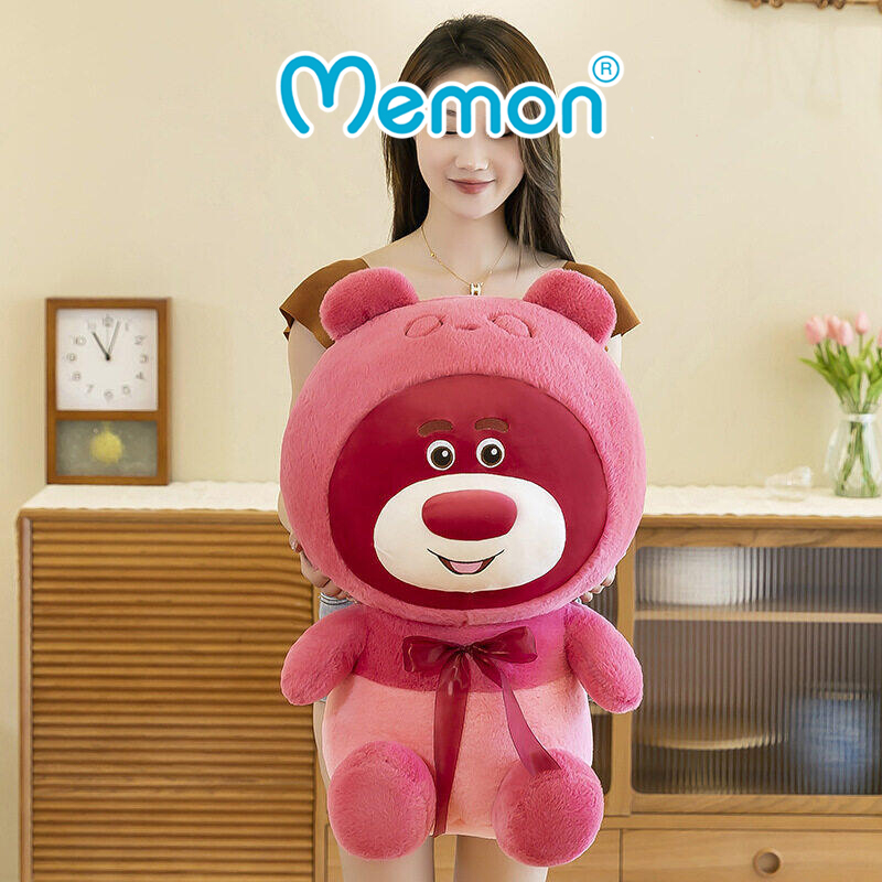 Gấu Bông Lotso Đỏ Hugging Bear Mũ Nơ 40cm - 60cm Cao Cấp Memon