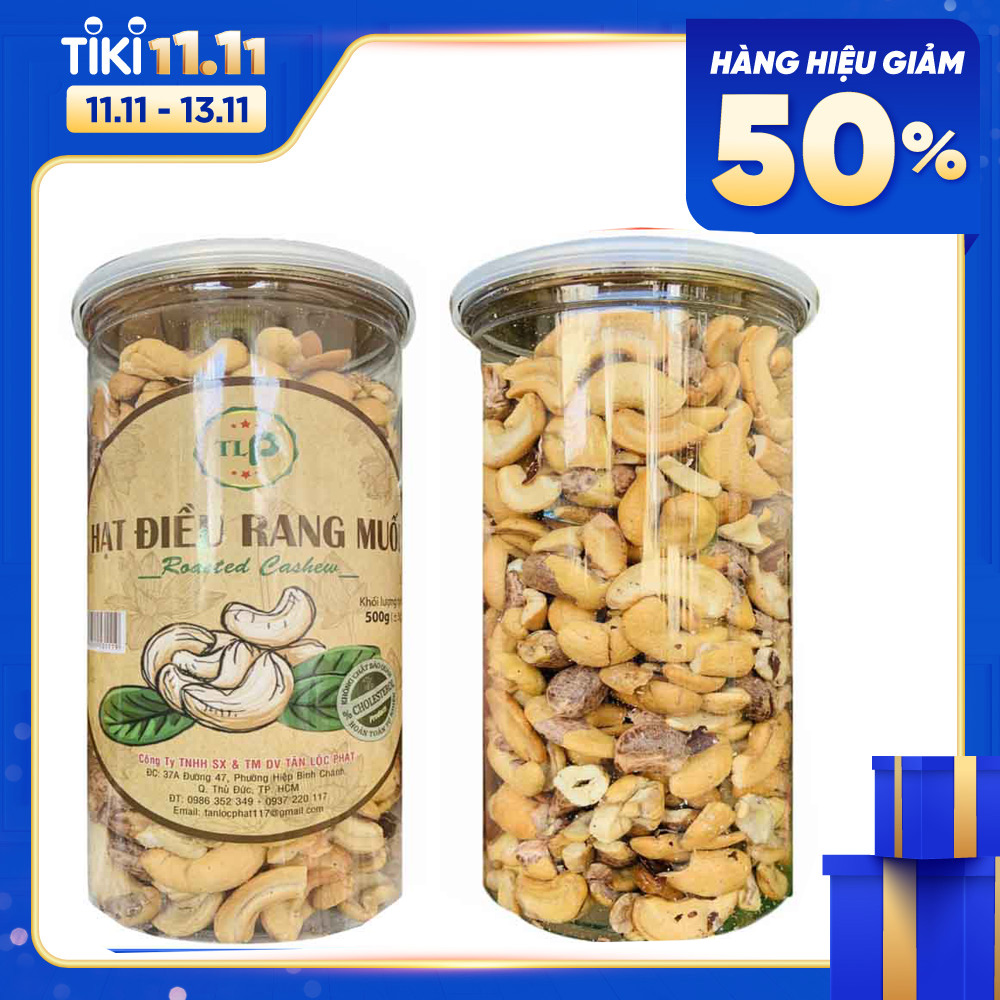 HẠT ĐIỀU RANG MUỐI VỠ TÂN LỘC PHÁT HŨ 500G